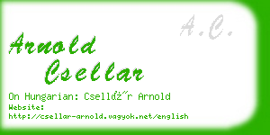 arnold csellar business card